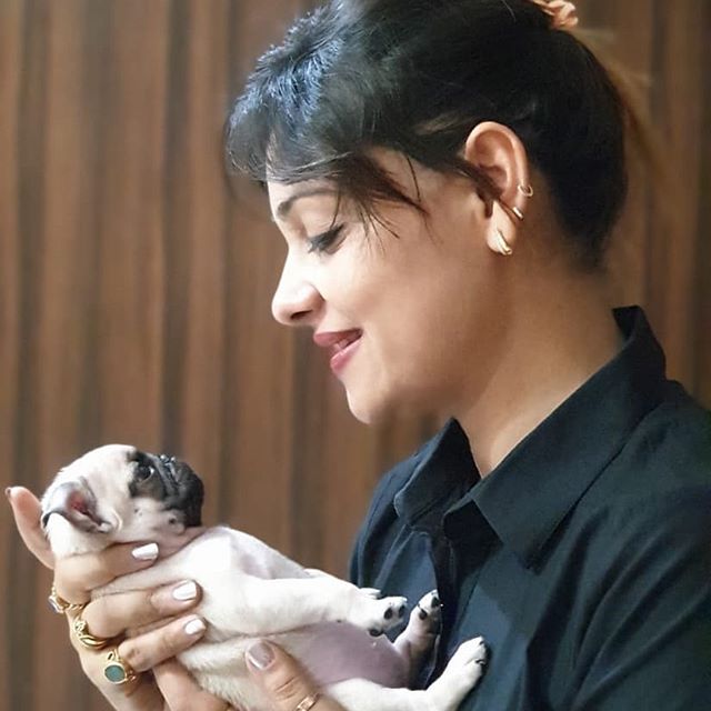 Anamika Jain Amber with her pet 