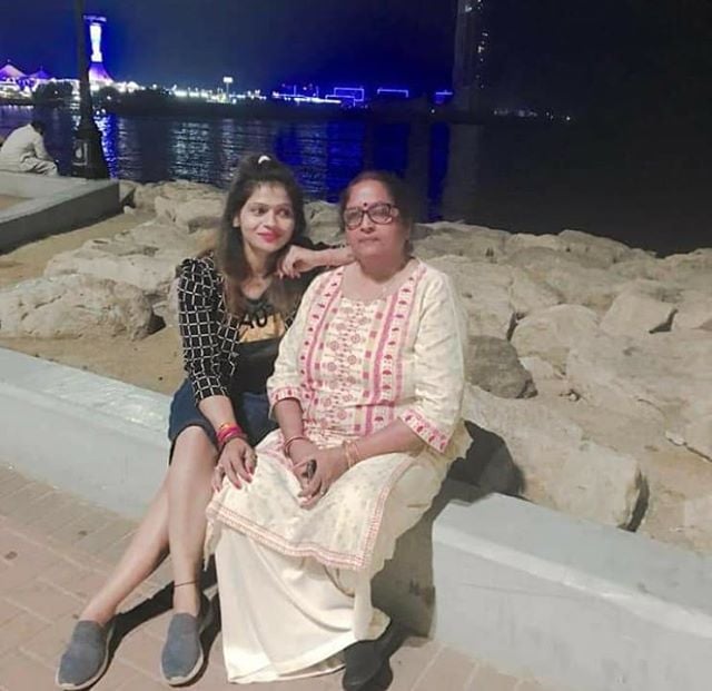 Gauri Mishra with her mother