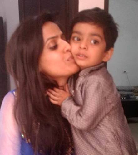 Jyoti Taneja Bhasin with her son