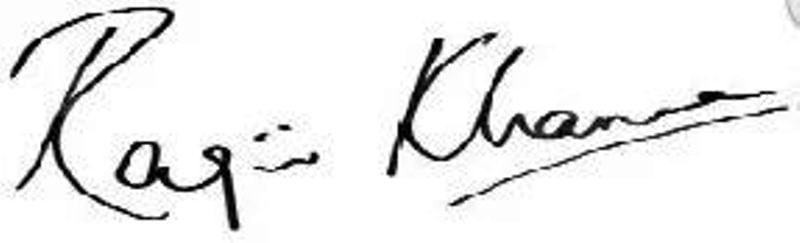 Ragini Khanna's Signature