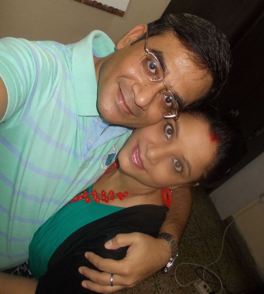 Sweta Srivastava with her husband 