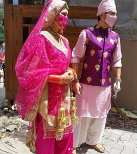 Manish Raisinghan and Sangeita Chauhaan on their wedding day