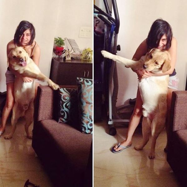 Priyasha Bhardwaj With Her Pet Dog