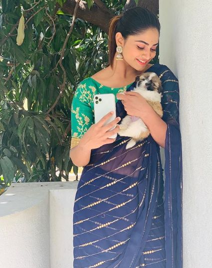 Shivani Narayanan with her pet dog