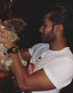 Varun Verma with his pet dog