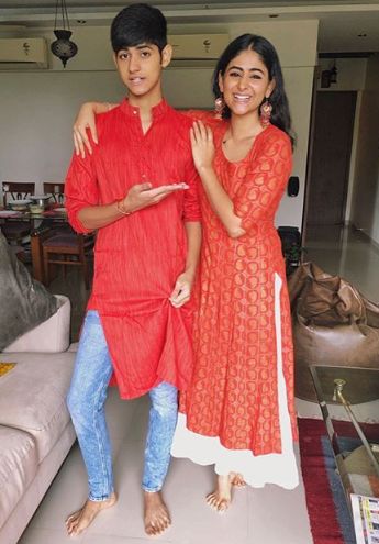 Palak Lalwani with her brother