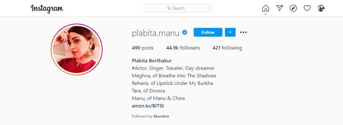 Plabita Borthakur's Instagram Profile