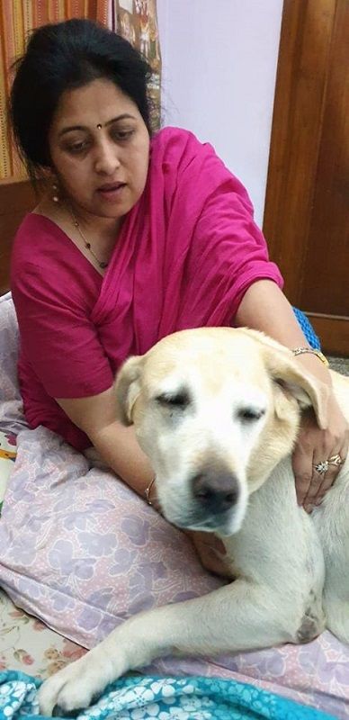 Sujata Paul With Her Pet Dog
