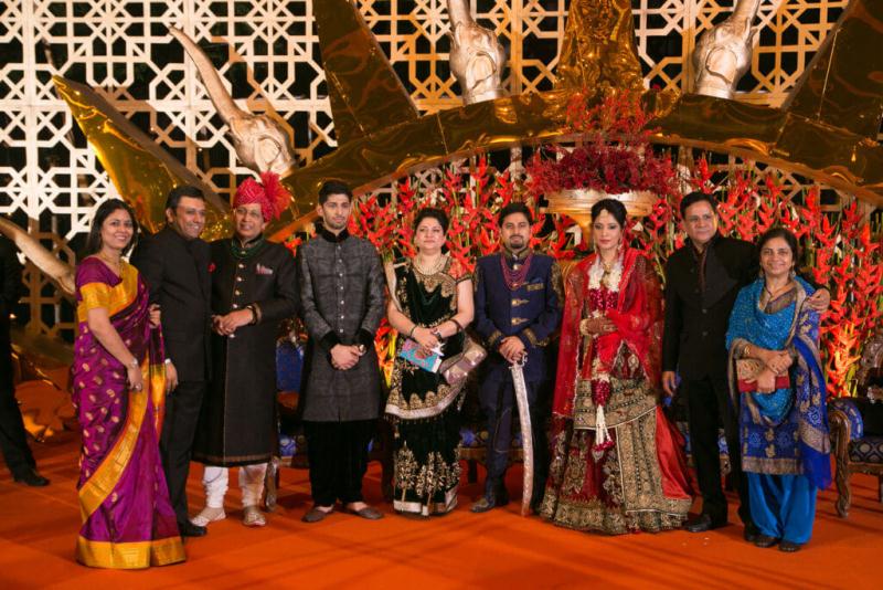 Abhishek Singhvi with his family at a wedding function