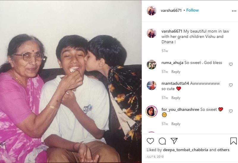 Dhanashree Verma's Childhood Picture With Her Grandmother and Brother
