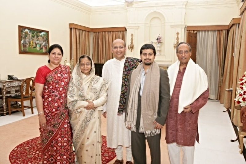 Dr. Abhishek Singhvi with Ankita Singhvi and former President of India Pratibha Patil