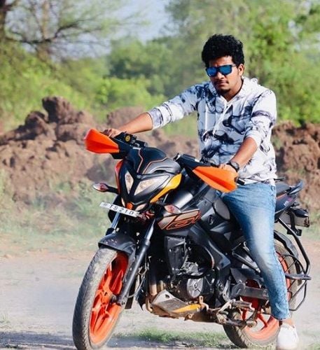 Jabardasth Avinash Riding His Motorcycle