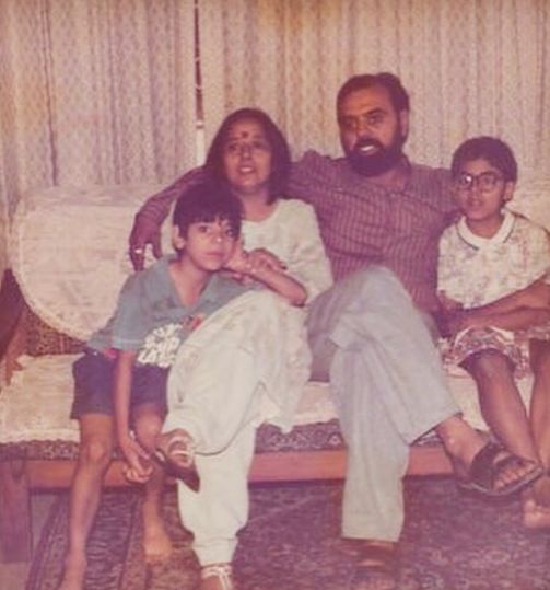 Parul Gulati with her parents and brother