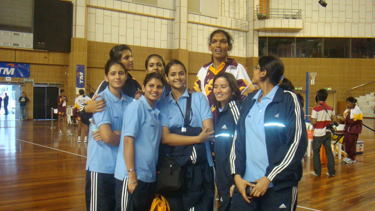 Prachi Tehlan with Girls Netball Team