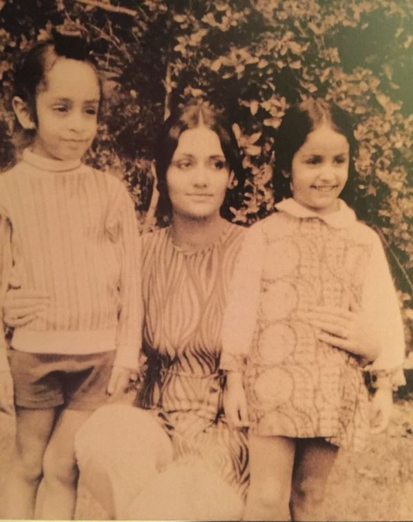 Rita Sawhney with her children Simar Dugal and Parmeet Singh Sawhney