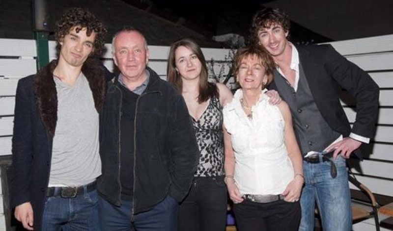Robert Sheehan with his family