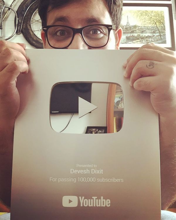 Devesh Dixit's YouTube Silver Play Button