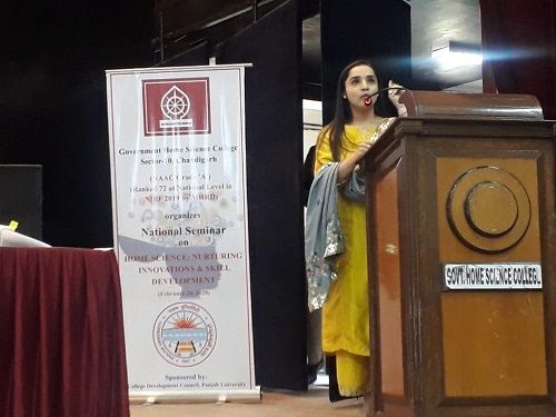 Lavleen Kaur in a Seminar at Her College