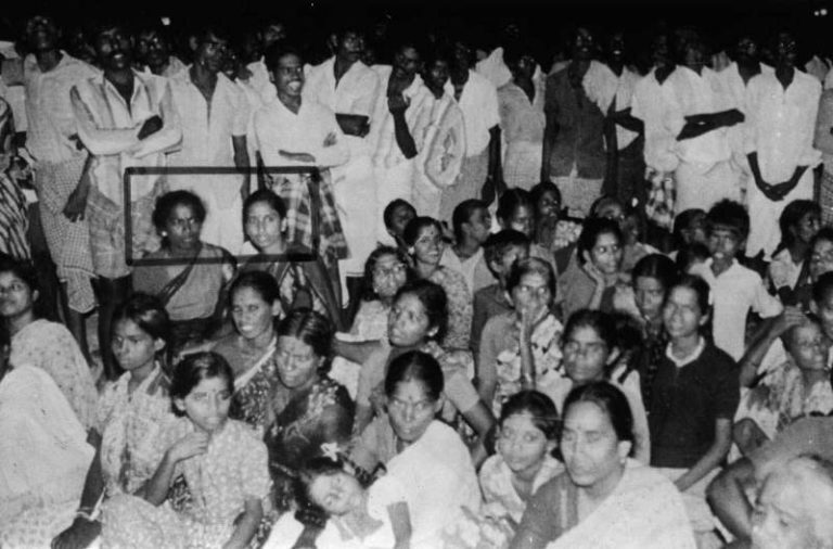 A picture taken by cameraman Haribabu captured Nalini and Subha sitting in the crowd
