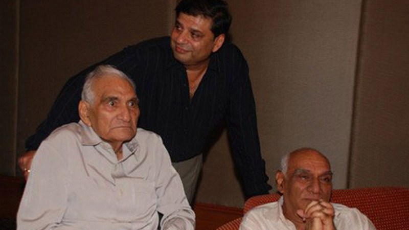 Ravi Chopra(standing) with B.R. Chopra and Yash Raj Chopra