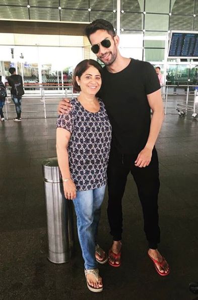 Sahil Uppal with his mother