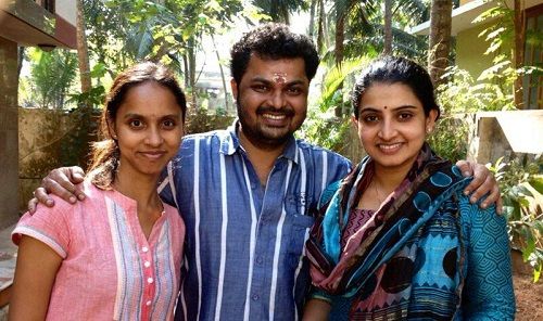 Surya Kiran With His Sisters