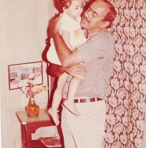 A Childhood Picture of Archana Chandhoke With Her Father