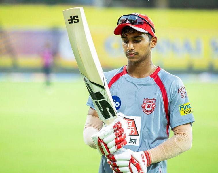 Darshan Nalkande during a practice session for the 2020 IPL