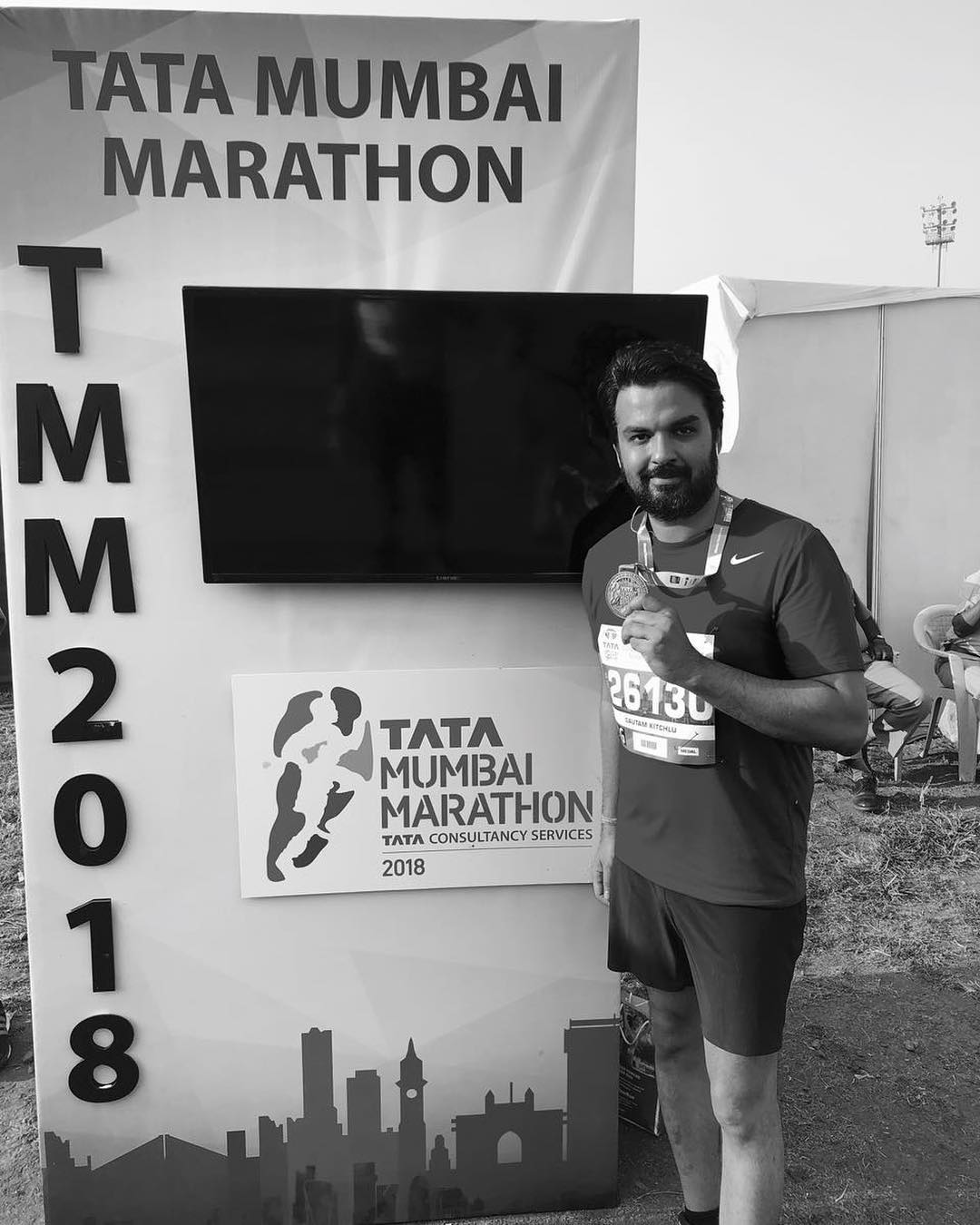 Gautam Kitchlu participated in the Tata Mumbai Marathon 