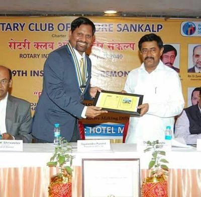 Gyanendra Purohit Receiving Rotary Club Award