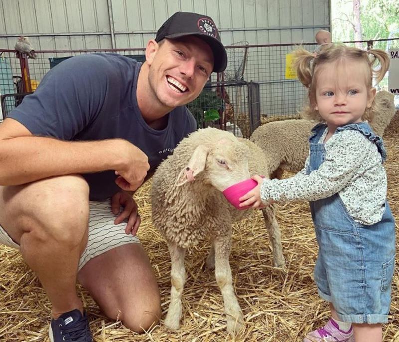 James Pattinson with his little daughter