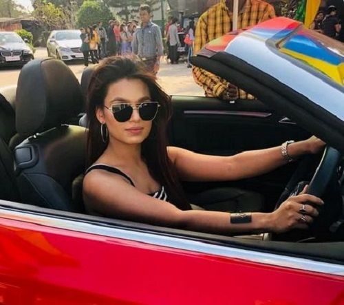 Naina Singh Sitting in Her Car