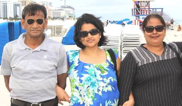 Payal Bhuyan with her parents