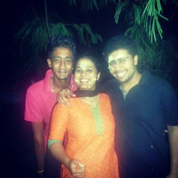 R Sai Kishore with his sister, Lakshika Shree and brother, Sai Prasad