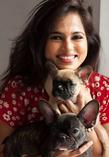 Ramya Pandian With Her Pet Dogs