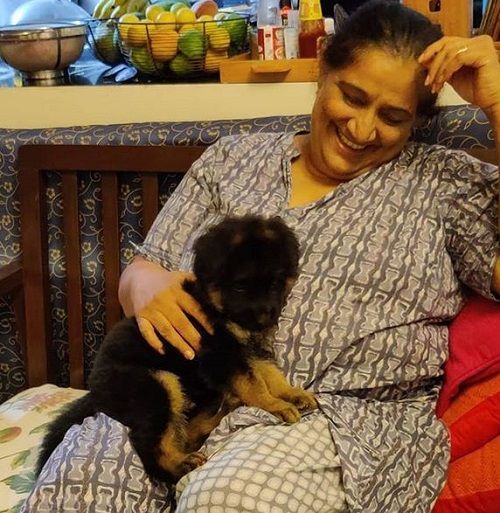 Seema Pahwa With Her Pet Dog