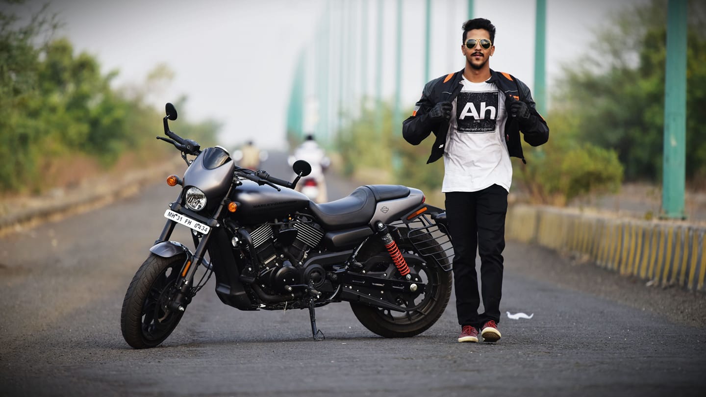 Abhinav Shekhar with his bike 