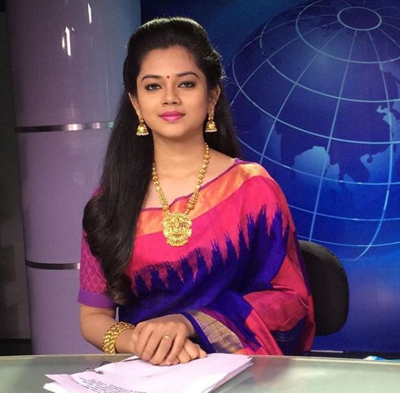 Anitha Sampath as a news anchor