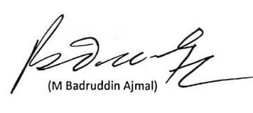 Badruddin Ajmal's Signature