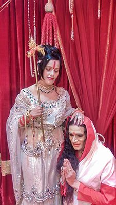 Laxmi Narayan Tripathi with Radhe Maa