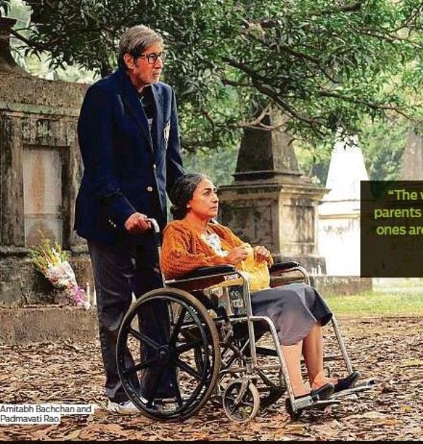 Padmavati Rao with Amitabh Bachchan in a still from the movie TE3N (2016)