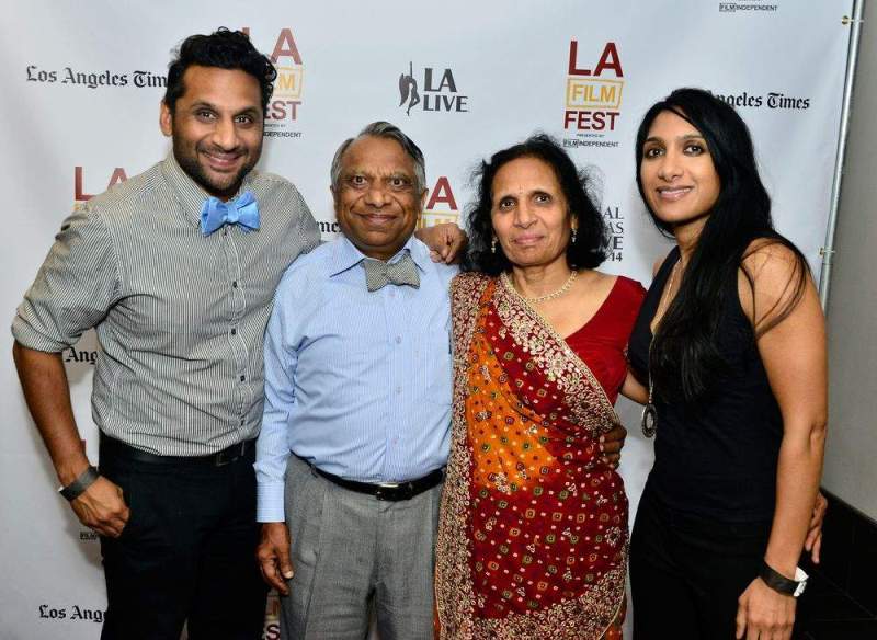 Ravi Patel with his parents and sister