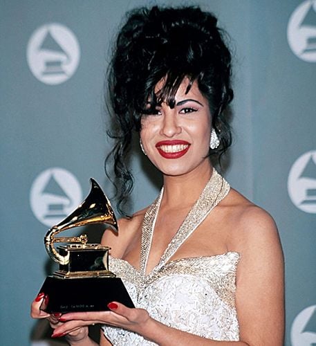 Selena Quintanilla with her Grammy Award
