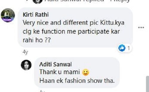 A Comment on Aditi Sanwal's Photo