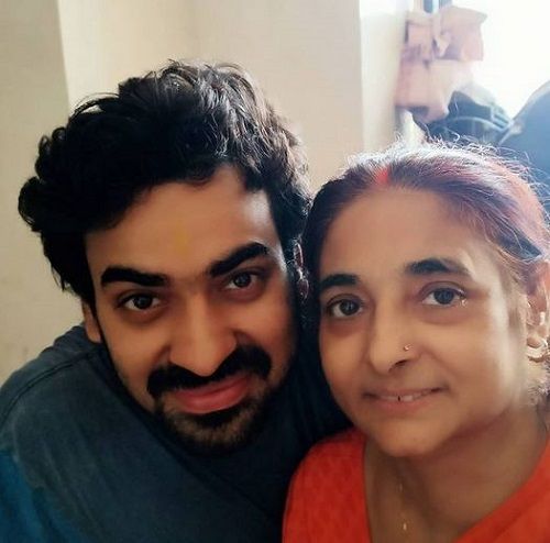 Aditya Ojha and his Mother