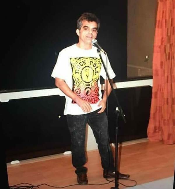 Atul Khatri at his first open mic in 2012