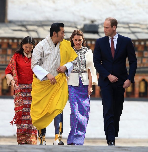Duke & Duchess of Cambridge with the King & Queen of Bhutan on their royal visit to Bhutan