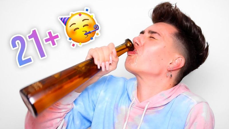 James Charles drinking alcohol