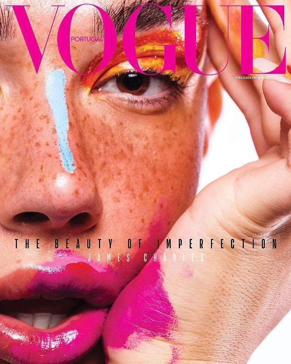 James Charles on magazine cover of Vogue Portugal