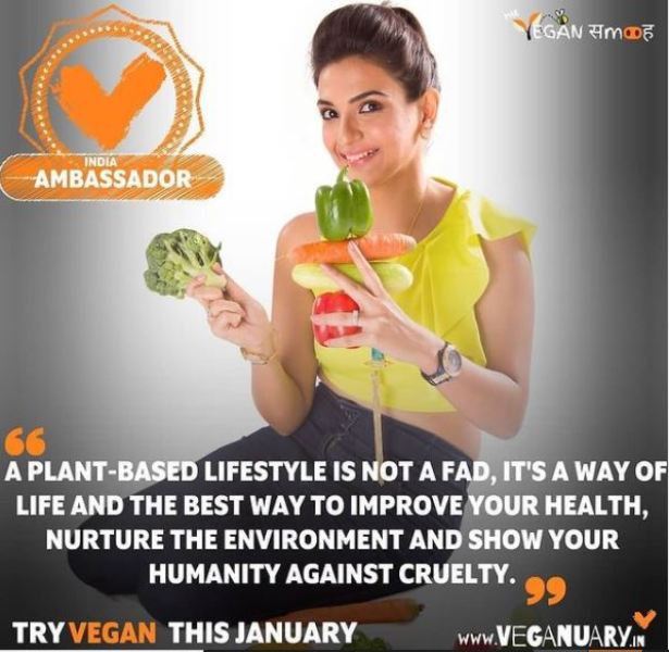 Neha as the brand ambassador for veganuaryIndia2020